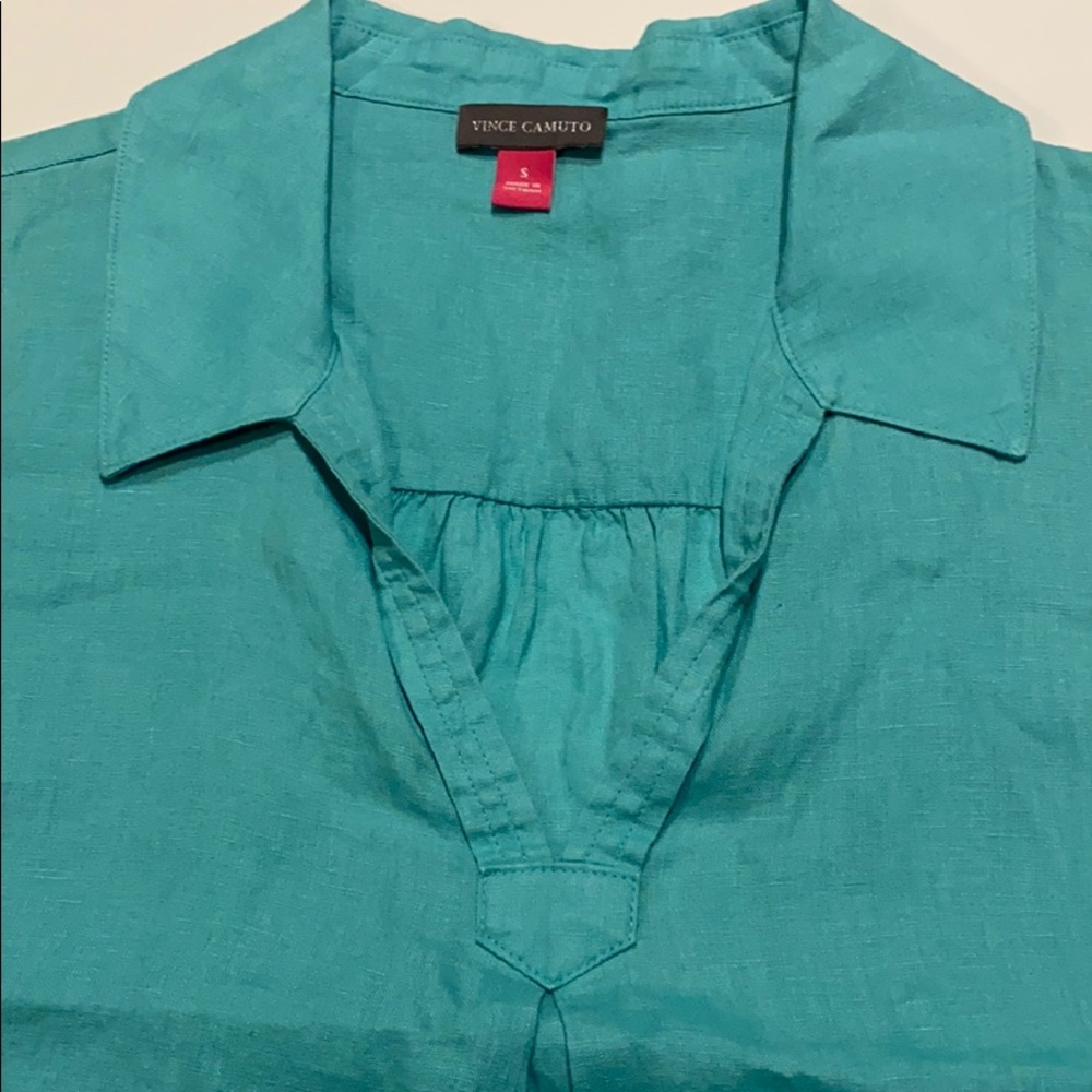 Vince Camuto Small Sleeveless V Neck Linen Blouse New Top (e) - Picture 3 of 8